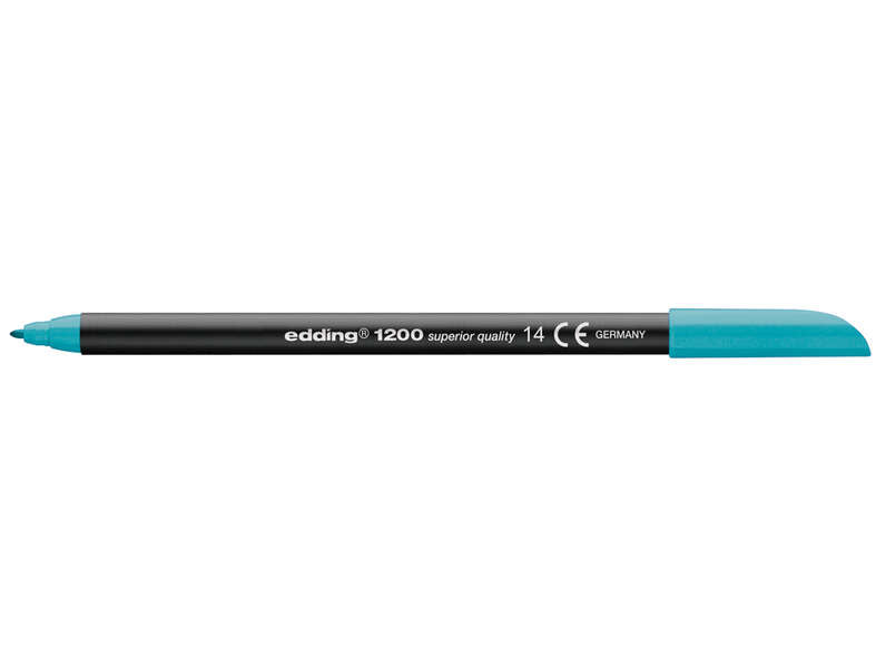 Edding 1200 Rotulador - Punta Redonda - Trazo entre 0.5 y 1 mm. - Tinta con Base de Agua - Color Azu