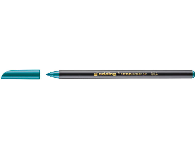 Edding 1200 Rotulador - Punta Redonda - Trazo 1mm - Tinta con Base de Agua - Color Verde Metalizado