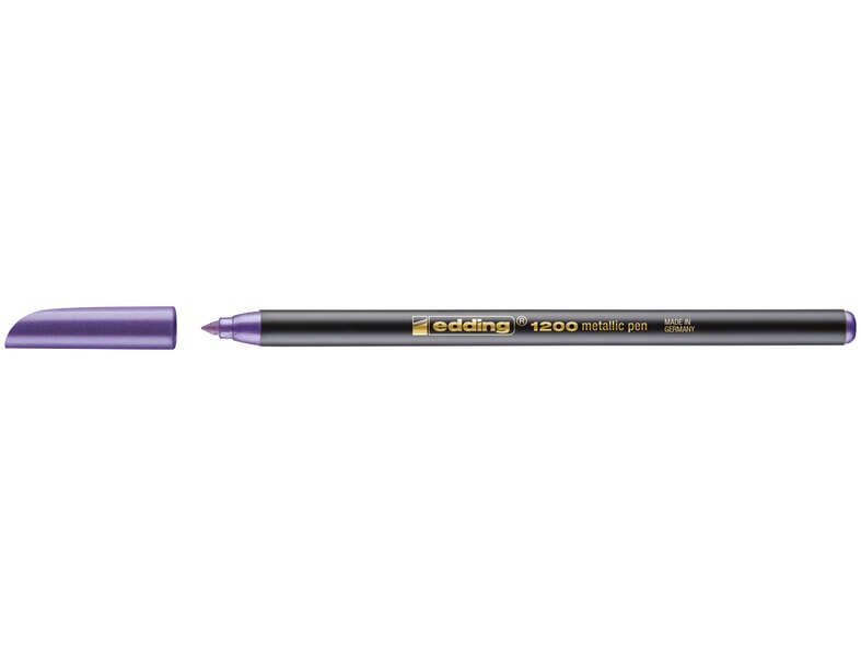 Edding 1200 Rotulador - Punta Redonda - Trazo 1mm - Tinta con Base de Agua - Color Violeta Metalizad