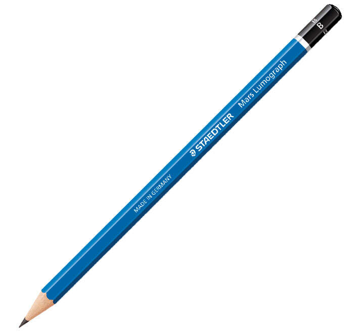 Staedtler Mars Lumograph 100 Lapiz de Grafito Hexagonal - Mina B Ultrarresistente de 2mm - Madera de