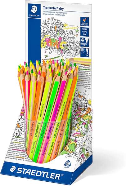 Staedtler Textsurfer Dry 128 64 Expositor de 48 Lapices Marcadores de Colores - Diseño Ergonomico -