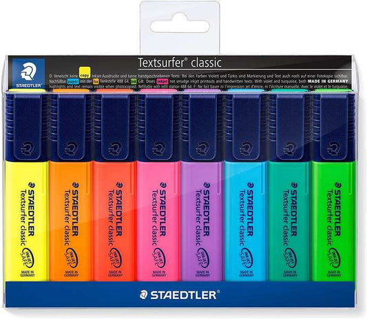Staedtler Textsurfer Classic 364 Pack de 8 Marcadores Fluorescentes - Secado Rapido - Trazo 1 - 5mm