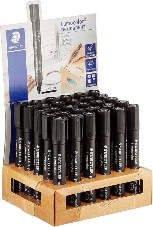 Staedtler Lumocolor 352 Expositor de 30 Rotuladores Permanentes - Punta Redonda - Trazo 2mm Aprox -