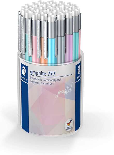Staedtler Graphite 777 Pack de 36 Portaminas - Trazo 0.5mm - Cuerpo Engomado - Colores Surtidos