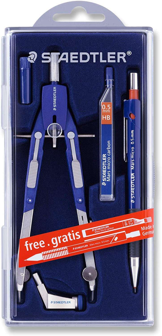 Staedtler Mars 552 Compas de Precision - Diametro Maximo 350mm - Compas de Aiuste Rapido - Patas Articuladas - Aguja Intercambiable - Mina Intercambiable