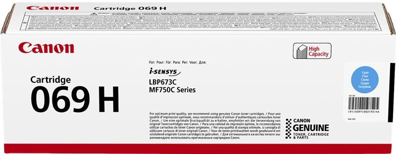 Canon 069H Cyan Cartucho de Toner Original - 5097C002
