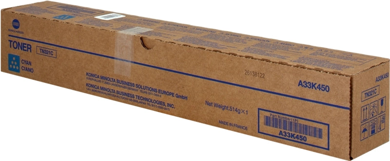 Konica Minolta TN321 Cyan Cartucho de Toner Original - TN321C/A33K450