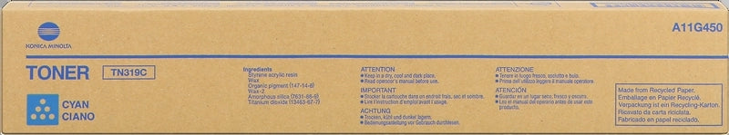 Konica Minolta TN319 Cyan Cartucho de Toner Original - TN319C/A11G450