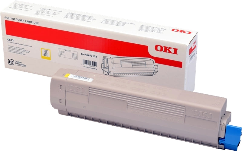 OKI C813 Amarillo Cartucho de Toner Original - 46471113