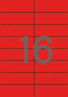 Apli Etiquetas Rojas Permanentes 105.0 x 37.0mm 20 Hojas