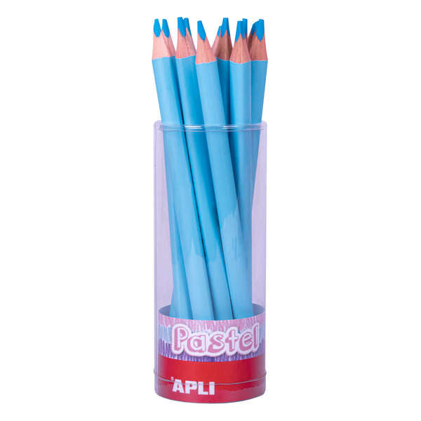 Apli Lapices Jumbo Pastel Azul - Mina de 5mm - Forma Triangular para Niños - 10mm de Diametro - 170m