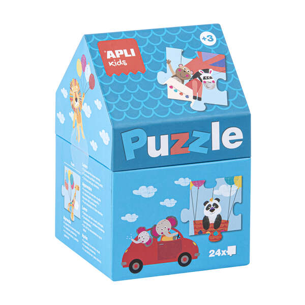 Apli Puzle Casita Infantil de 24 Piezas - Tamaño 42x28mm - Piezas Resistentes y Seguras - Desarrollo de Habilidades y Capacidades - Acabado Brillante - Colorido
