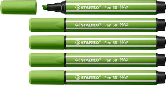 Stabilo Pen 68 MAX Rotulador - Punta de Fibra Biselada - Trazo entre 1-5mm aprox. - Tinta a Base de