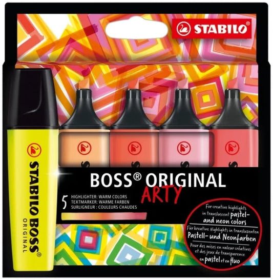 Stabilo Boss Original Arty Pack de 5 Marcadores Fluorescentes Colores Calidos - Trazo entre 2 y 5mm