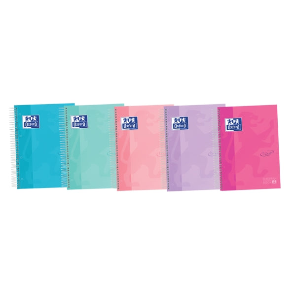 Oxford School Touch A5+ Europeanbook - Tapa Extradura Resistente - 120 Hojas 5 Colores - Tamaño A5+ - Cantidad: 5