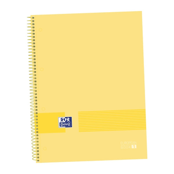 Oxford & You Europeanbook A4+ Tapa Extradura - Cuaderno de 80 Hojas - Tamaño A4+ - Diseño Banana - Cantidad: 5
