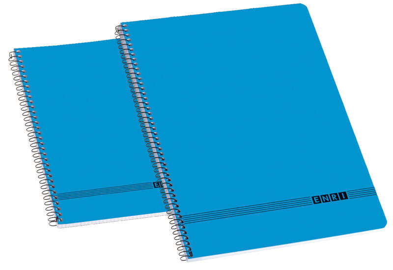 Enri Oficina 4º Tapa Blanda Cuaderno Espiral - Tamaño 4º - Cuadricula 4x4 - Color Azul