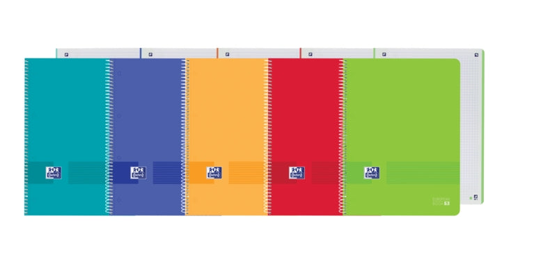 Oxford Live&Go Europeanbook 1 Tapa de Plastico A4+ 5x5 - Tamaño A4+ - 80 Hojas - Colores Surtidos - Cantidad: 5