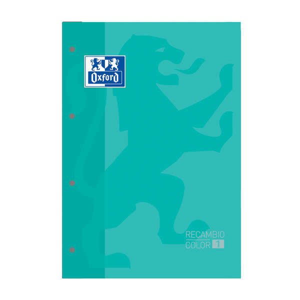 Oxford School Classic Cuaderno de Recambio - Tamaño A4 - Tapa Blanda - Encolado - Cuadricula 5x5 - 80 Hojas - Color Ice Mint - Cantidad: 5
