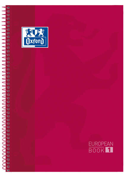 Oxford School Classic Europeanbook 1 A4+ Tapa Extradura - Tamaño A4+ - Tapa Resistente Extradura - 80 Hojas - Color Rojo - Cantidad: 5
