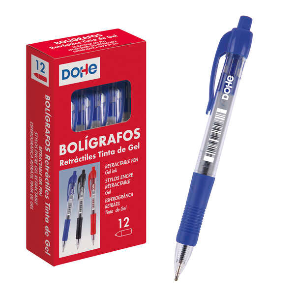 Dohe Boligrafos Retractiles de Tinta de Gel Permanente - Punta Bola de 0.7mm - Trazo de 0.4mm - Resi