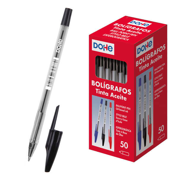 Dohe Boligrafos de Tinta a Base de Aceite - Punta de Bola Metalica de 1mm - Trazo de 0.4mm - Cuerpo