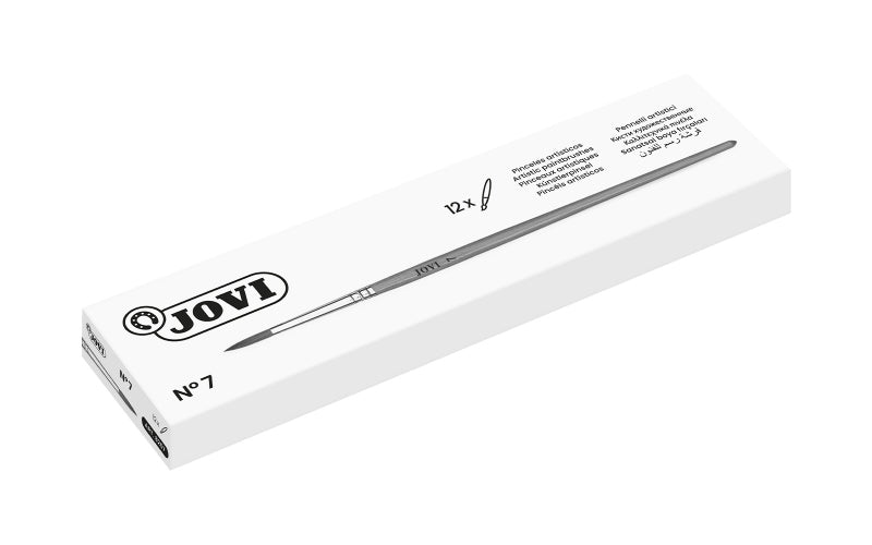 Jovi Pinceles Artisticos Pelo Poney Nº 7 - Pelo Natural - Mango de Madera - Calibre 00 al 12 - Punta