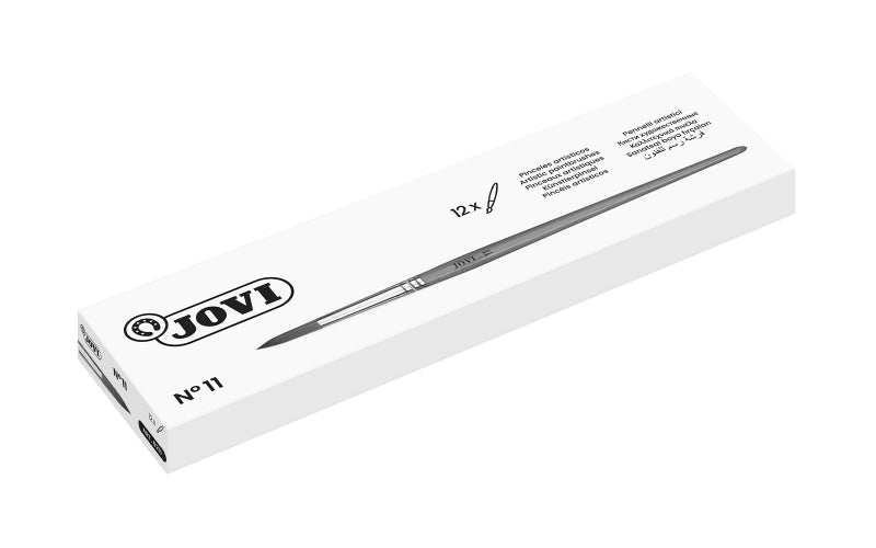 Jovi Pinceles Artisticos Pelo Poney Nº 11 - Pelo Natural - Mango de Madera - Calibre 00 al 12 - Punt