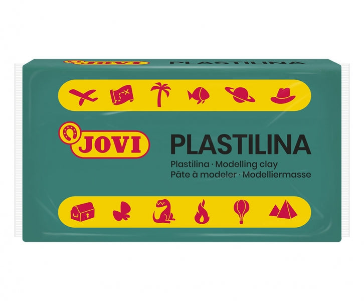 Jovi Caja de 30 Pastillas de Plastilina 50gr - No Endurece - sin Gluten - Inocua - Facil de Moldear - Ideal para Volumen y Moldes - Color Verde