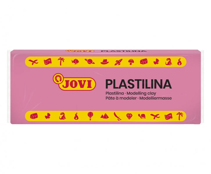 Jovi Caja de 15 Pastillas de Plastilina 150gr - Pasta Vegetal - No Endurece - sin Gluten - Inocua - Facil de Moldear - Ideal para Volumen y Moldes - Color Rosa