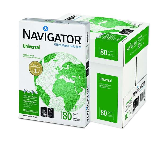 Navigator Papel A4 80gr. 210x297mm (500 Hojas) Blanco - Cantidad: 5