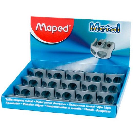 MAPED AFILALÁPICES METÁLICO CLASSIC 2 AGUJEROS PLATA CAJA EXPOSITORA 20U