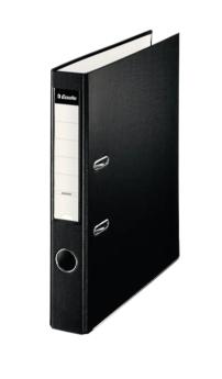 ESSELTE ARCHIVADOR PALANCA FOLIO LOMO 50MM PP INTERIOR FORRADO EN PAPEL RADO CANTONERAS NEGRO