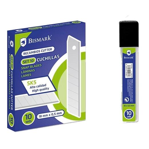 BISMARK REPUESTO CUTTER 18MM / CUCHILLA FRACTURABLE CAJITA DE 10 CUCHILLAS