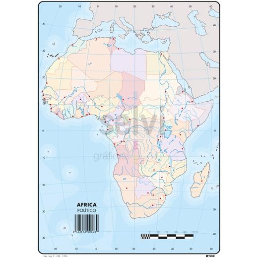 SELVI MAPA MUDO POLÍTICO DE AFRICA A4 -50U-