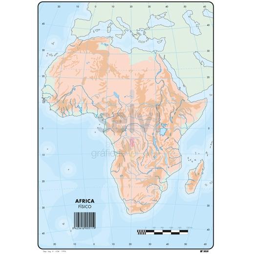 SELVI MAPA MUDO FÍSICO DE AFRICA A4 -50U-