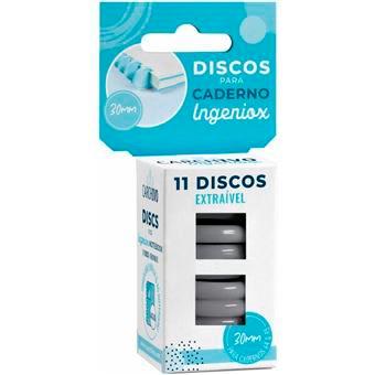 CARCHIVO ESTUCHE 11 DISCOS PARA CUADERNO INGENIOX 30MM PLÁSTICO GRIS