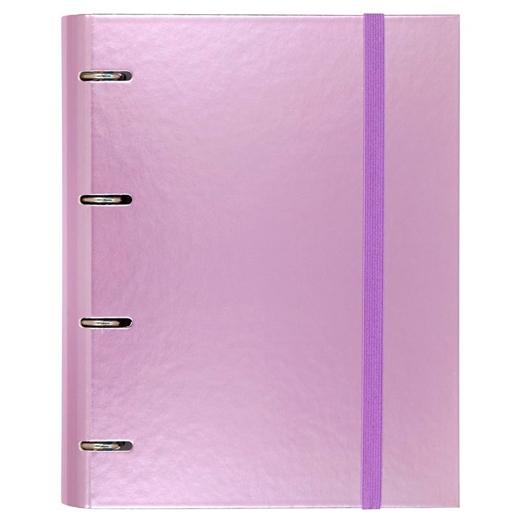 CARCHIVO CARPETA ANILLAS 4 X 35MM CARPEBLOCK METAL C/RECAMBIO 100H A4 90GR 1 BANDA COLOR CARTÓN PLASTIFICADO MALVA