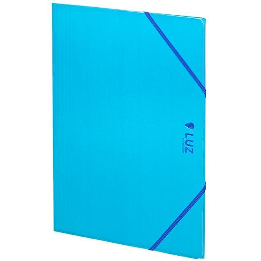 CARCHIVO CARPETA 3 SOLAPAS FOLIO C/GOMAS CARTÓN BRILLO LUZ AZUL