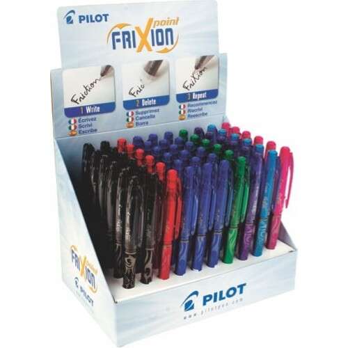 Pilot Frixion Point Expositor de 60 Boligrafos de Gel Borrables - Punta Fina 0.5mm - Trazo 0.25mm -