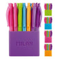 Milan P1 Touch Colours Pack de 24 Boligrafos de Bola Retractiles - Punta Redonda 1.0 mm - Tinta con
