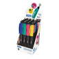Milan PL1 Expositor de 20 Portaminas - Mina 0.5mm HB Grafito - Goma Milan Extra Larga - Colores Surt