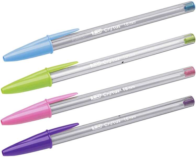 Bic Cristal Fun Boligrafo de Bola - Punta Redonda de 1.6mm - Trazo 0.42mm - Tinta con Base de Aceite