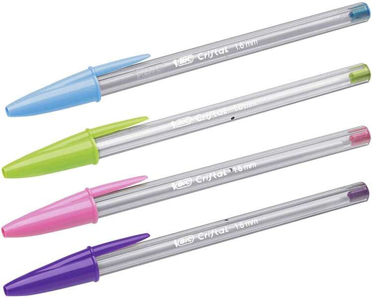 Bic Cristal Fun Boligrafo de Bola - Punta Redonda de 1.6mm - Trazo 0.42mm - Tinta con Base de Aceite