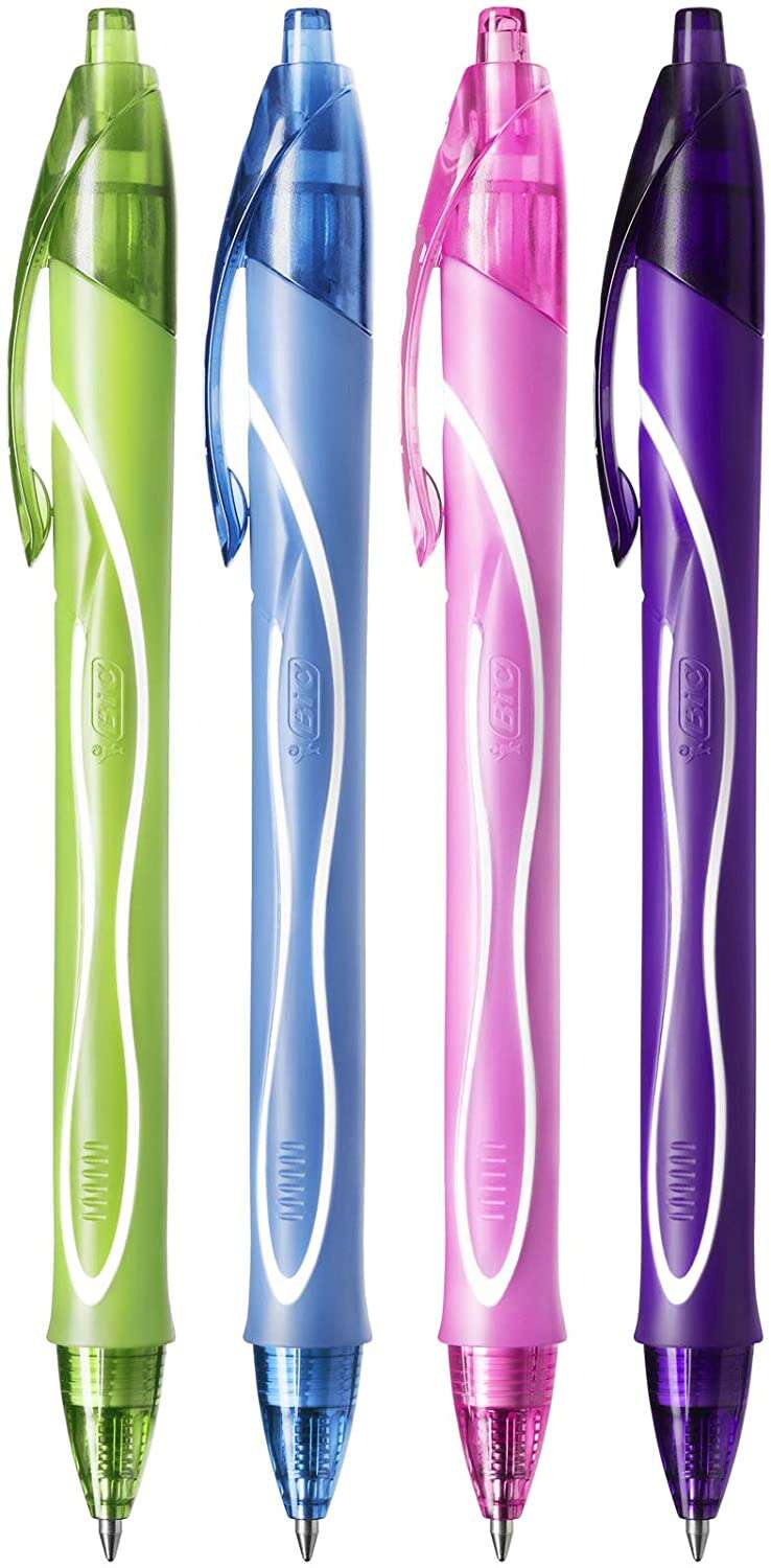 Bic Gel-Ocity Quick Dry Pack de 12 Boligrafos de Gel Retractil  - Punta Media de 0.7 mm - Tinta de G