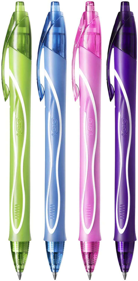 Bic Gel-Ocity Quick Dry Pack de 12 Boligrafos de Gel Retractil  - Punta Media de 0.7 mm - Tinta de G