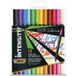Bic Intensity Dual Tip Pack de 12 Rotuladores Doble Punta - Punta de Pincel + Punta Fina - Tinta con