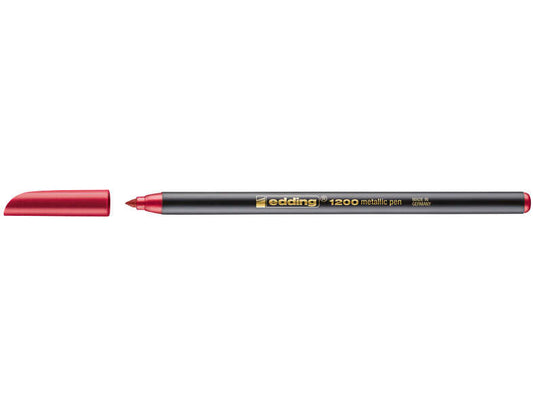 Edding 1200 Rotulador - Punta Redonda - Trazo 1mm - Tinta con Base de Agua - Color Rojo Metalizado