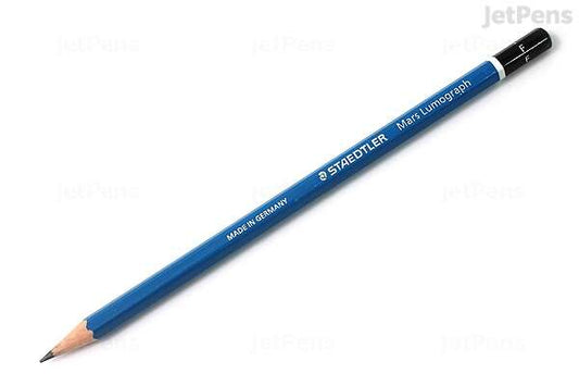 Staedtler Mars Lumograph 100 Lapiz de Grafito Hexagonal - Mina F Ultrarresistente de 2mm - Madera de