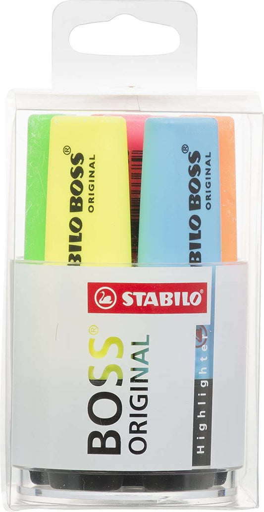 Stabilo Boss 70 Pack de 6 Marcadores Fluorescentes - Practico Cubilete de Escritorio - Trazo entre 2